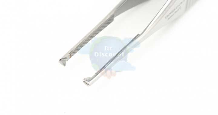 Пинцет хирургический Micro-Adson, 1x2-зубый, прямой, длина 12 см